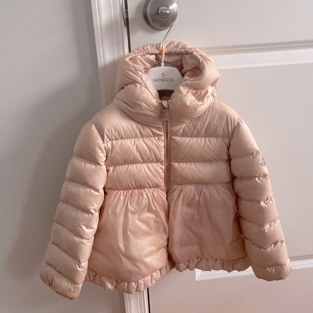 Moncler Enfant Pink Down Padded Puffer Jacket